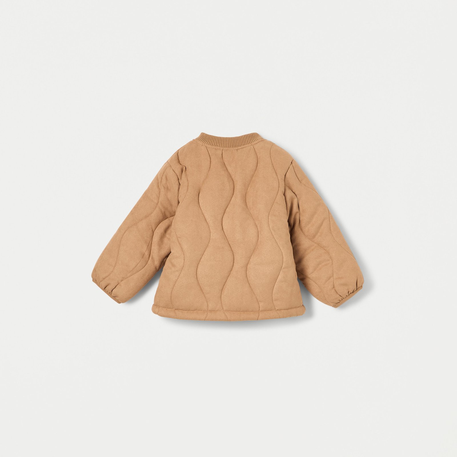 Quilted Jacket with Snap Button Closure and Long Sleeves - Image 2