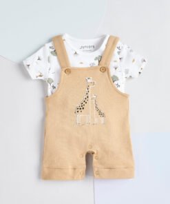 Safari Print T-shirt and Dungaree Set
