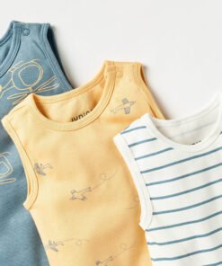 Alternative view of Printed Sleeveless Bodysuit with Round Neck - Set of 3