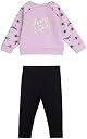 Girls' Bee Raglan Crew Brush Back And Legging Set Lavendula