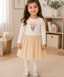 Tulle-Skirt Jersey Dress
