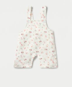 Alternative view of Floral Print Dungaree and Solid T-shirt Set