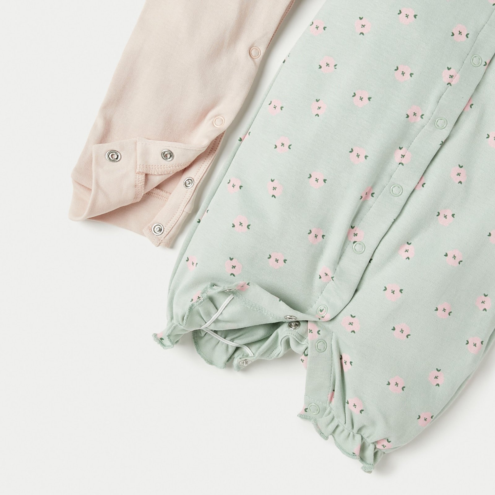 Floral Print Sleepsuit and Romper Set - Image 5