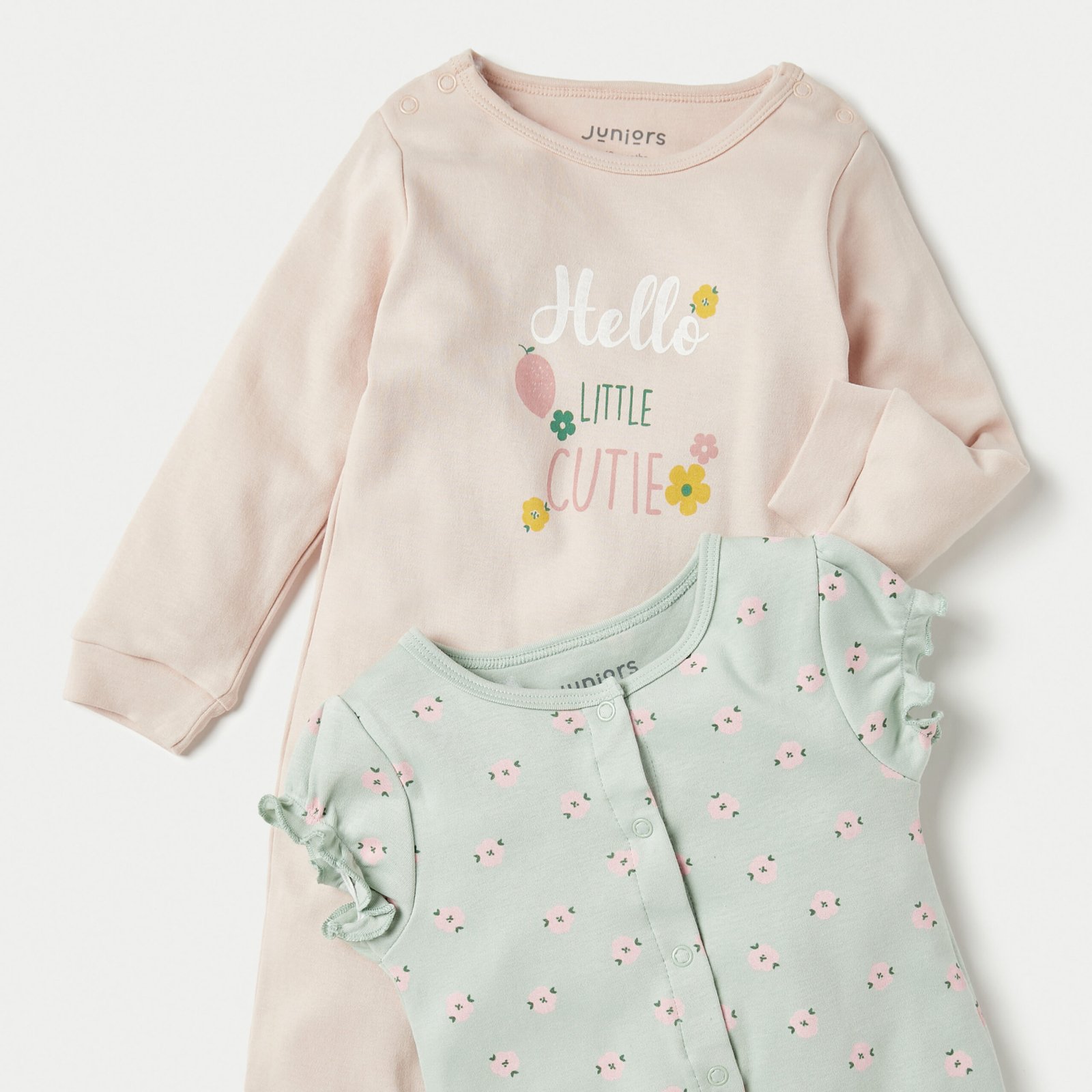 Floral Print Sleepsuit and Romper Set - Image 4