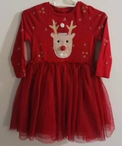 Alternative view of Reindeer Frock with Crew Neck and Long Sleeves