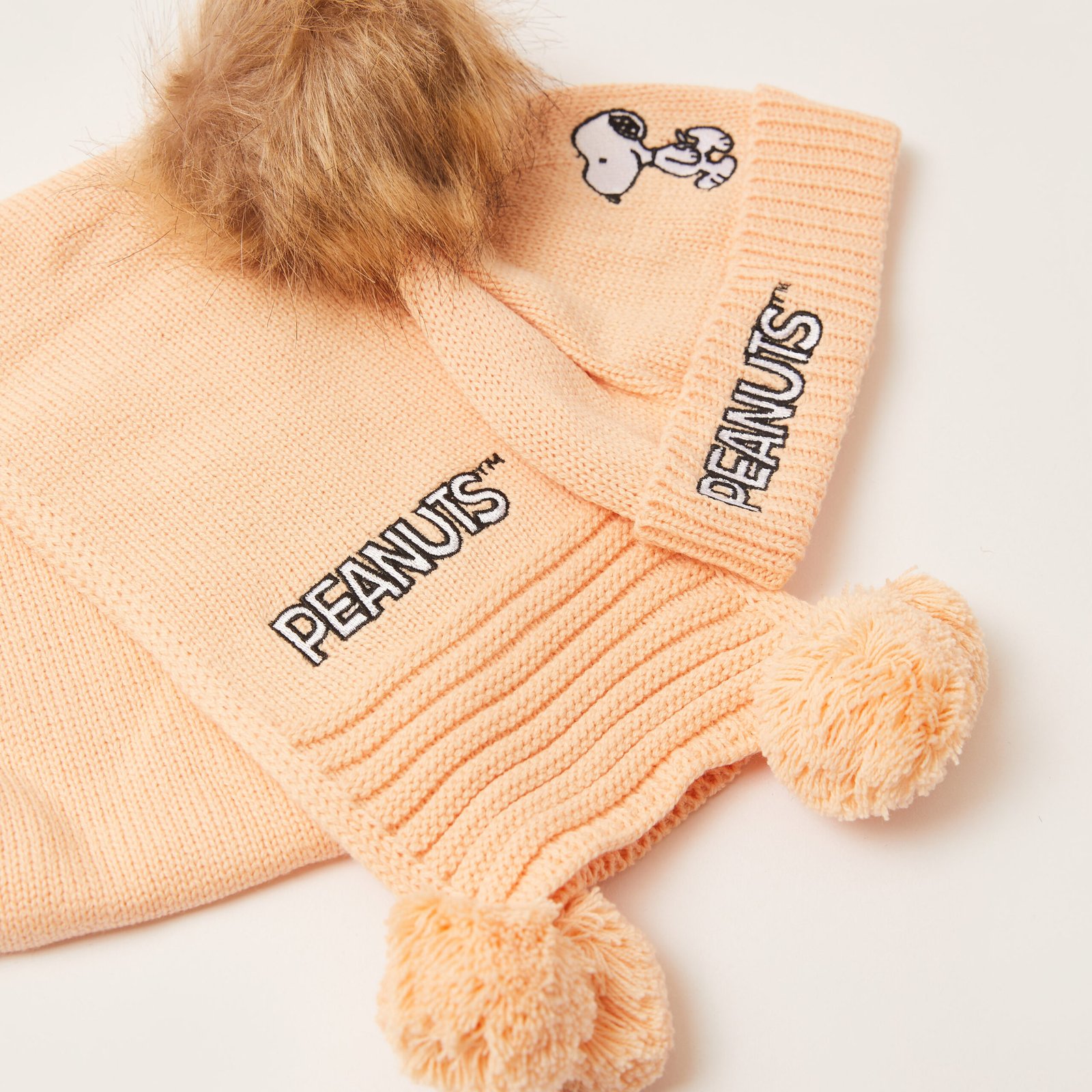 Snoopy Print Cap and Scarf Set - Image 4