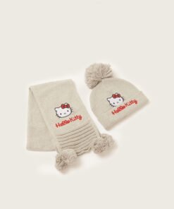 Hello Kitty Print Cap and Scarf Set