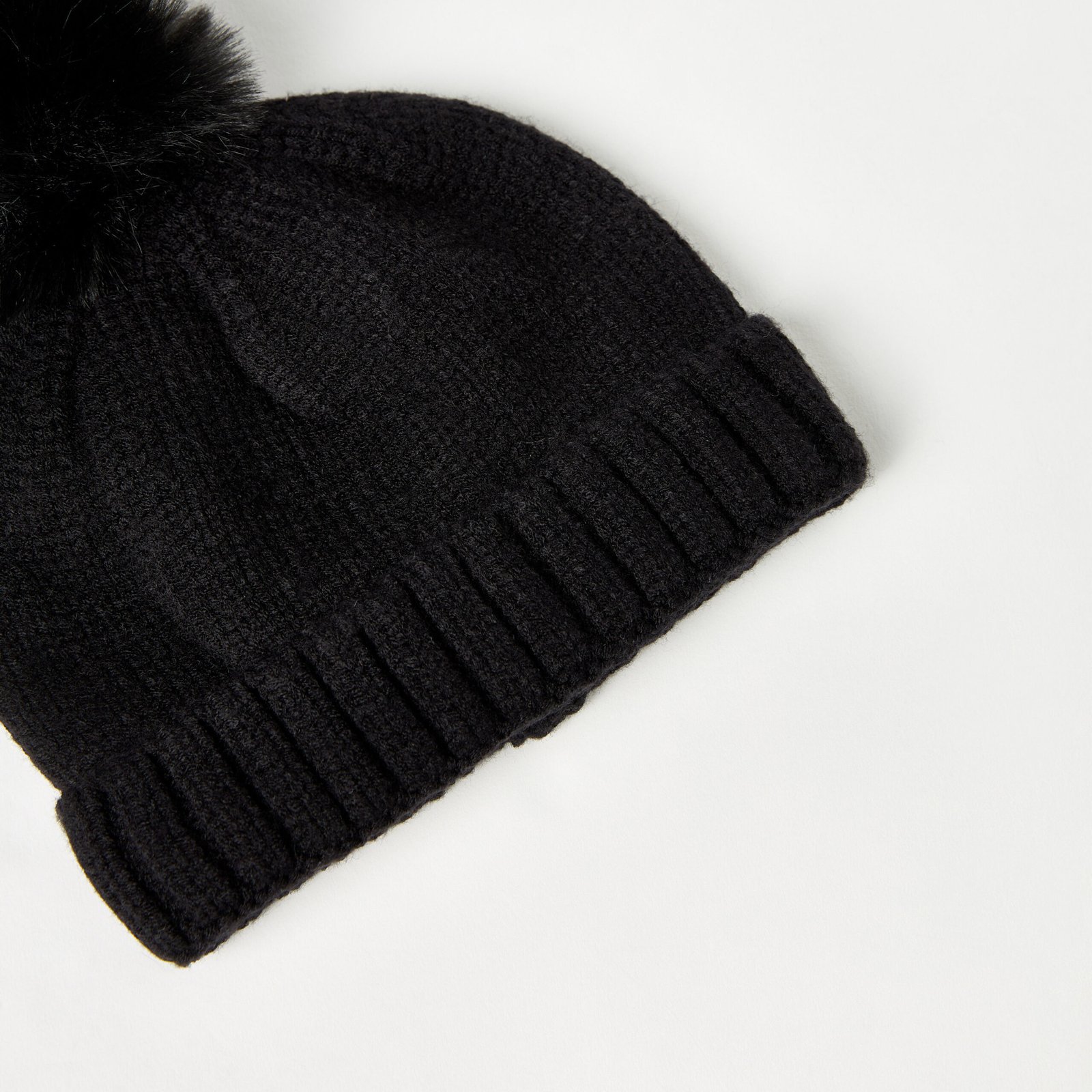 Textured Beanie with Pom-Pom Accent - Image 3