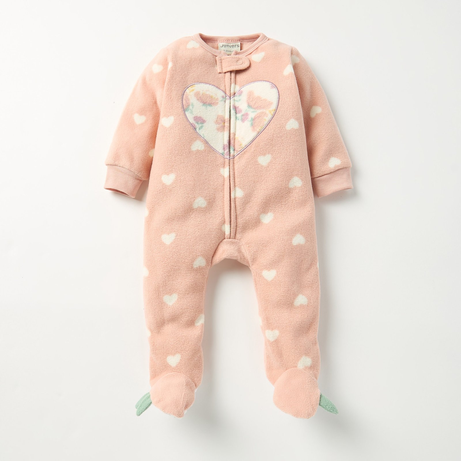 Printed Fleece Closed Feet Sleepsuit with Zip Closure - Set of 2 - Image 2