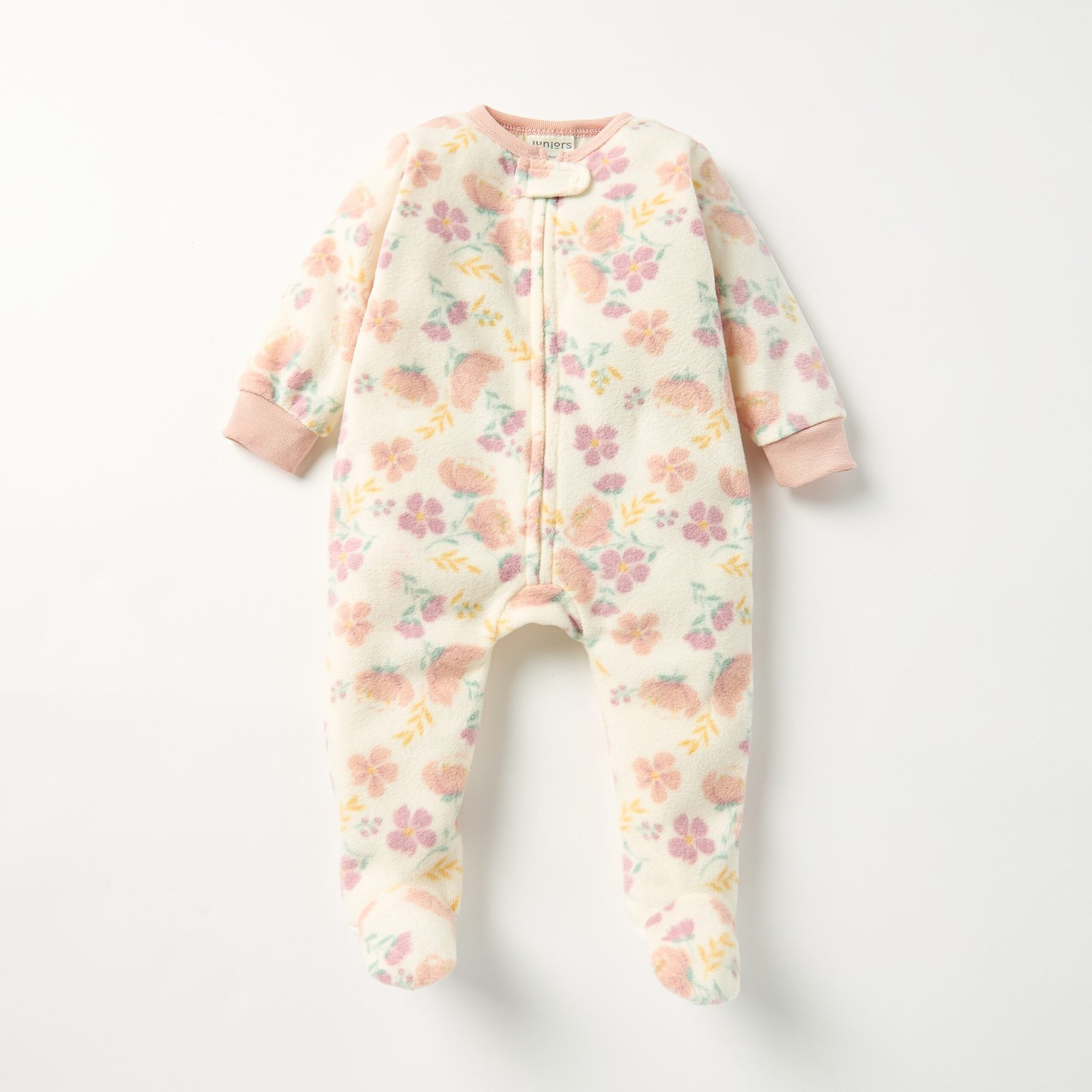 Printed Fleece Closed Feet Sleepsuit with Zip Closure - Set of 2 - Image 3