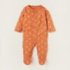 All-Over Printed Closed Feet Sleepsuit with Long Sleeves