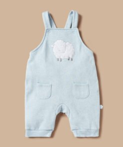Alternative view of Sheep Embroidered Fleece Dungaree and T-shirt Set