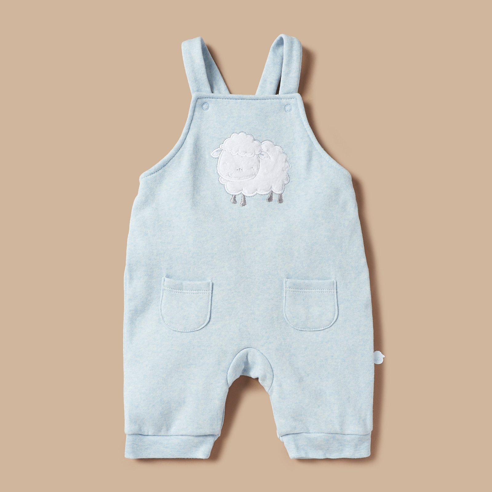 Sheep Embroidered Fleece Dungaree and T-shirt Set - Image 2