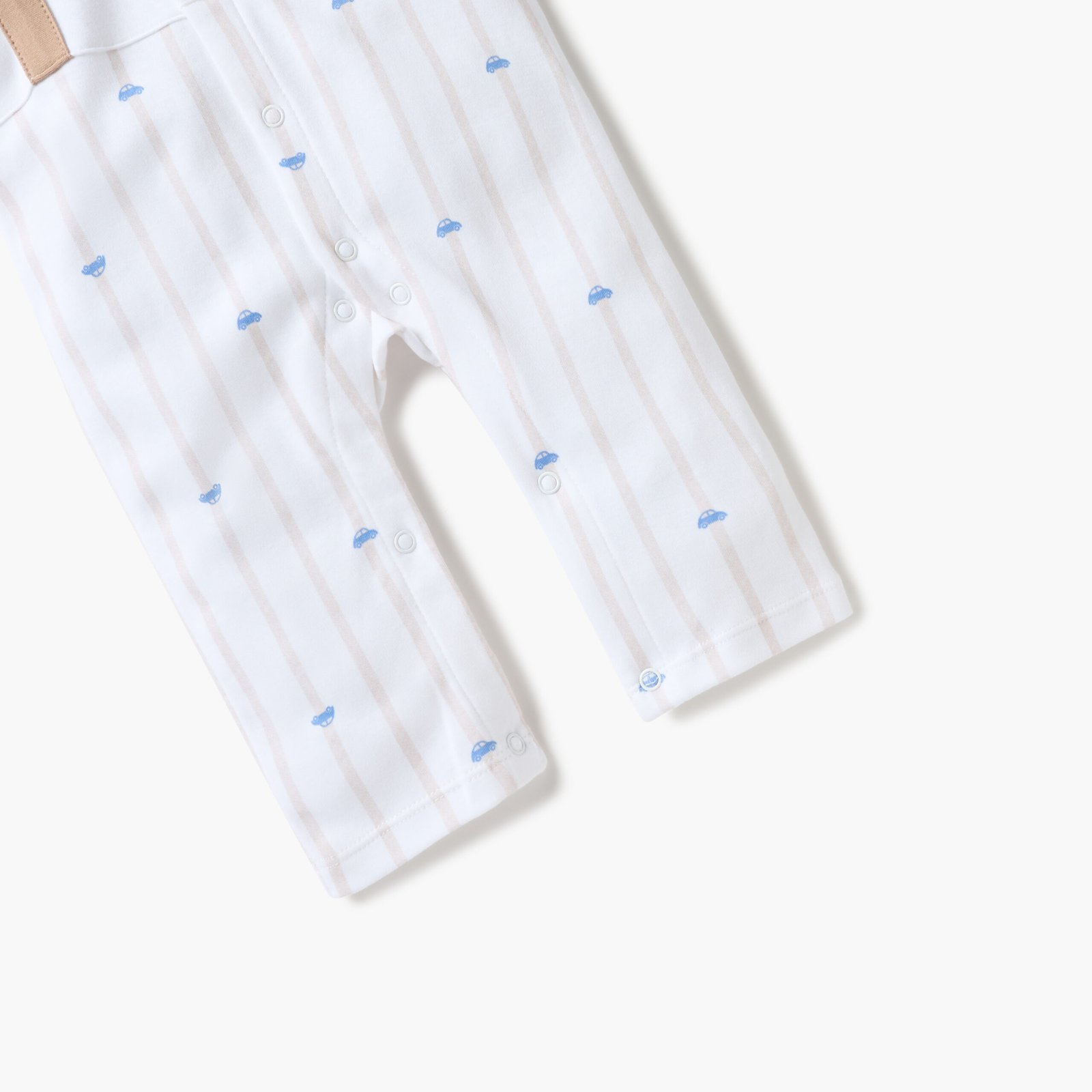 Car Print Sleepsuit with Collar and Short Sleeves - Image 4