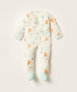 Printed Closed Feet Sleepsuit with Zip Closure