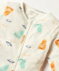 Alternative view of Printed Closed Feet Sleepsuit with Zip Closure