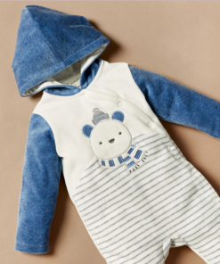 Alternative view of Embroidered Winter Sleepsuit with Hood and Long Sleeves