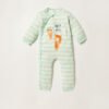 Closed Feet Sleepsuit with Long Sleeves and Embroidered Detail