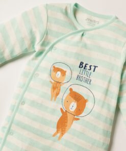 Alternative view of Closed Feet Sleepsuit with Long Sleeves and Embroidered Detail