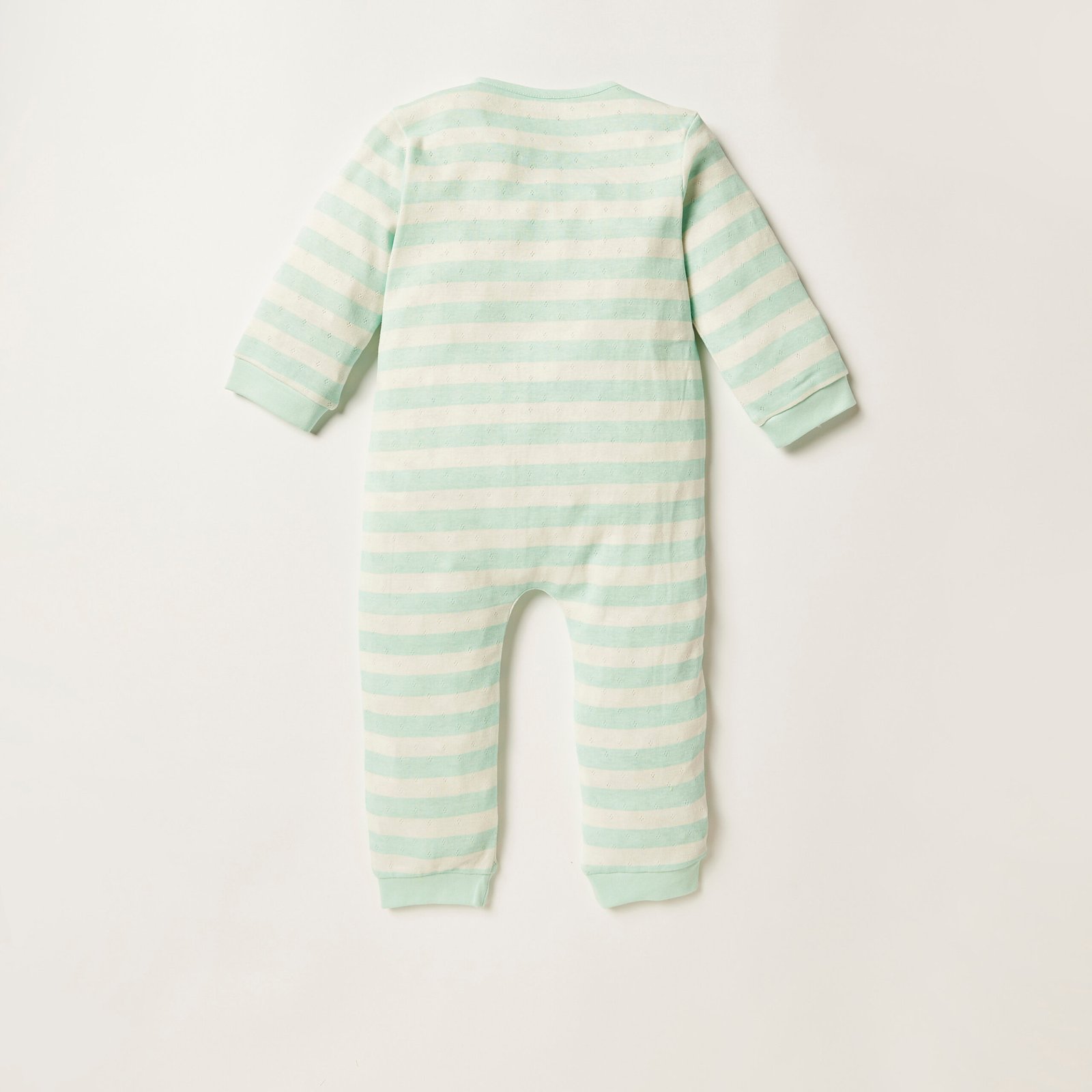 Closed Feet Sleepsuit with Long Sleeves and Embroidered Detail - Image 3