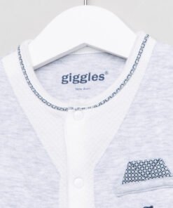 Alternative view of Mock Jacket Detail Textured Open Feet Sleepsuit