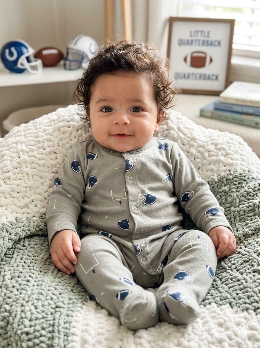 All-Over Printed Closed Feet Sleepsuit with Long Sleeves