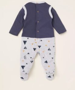 Alternative view of Smile Please Closed Feet Sleepsuit with Button Closure