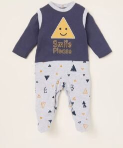 Smile Please Closed Feet Sleepsuit with Button Closure