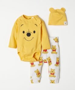 Alternative view of Winnie-the-Pooh Long Sleeves Bodysuit with Cap and Trousers | 3-Piece Set