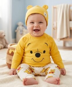 Winnie-the-Pooh Long Sleeves Bodysuit with Cap and Trousers | 3-Piece Set