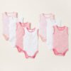 Floral Sleeveless Bodysuit with Round Neck - Pack of 7