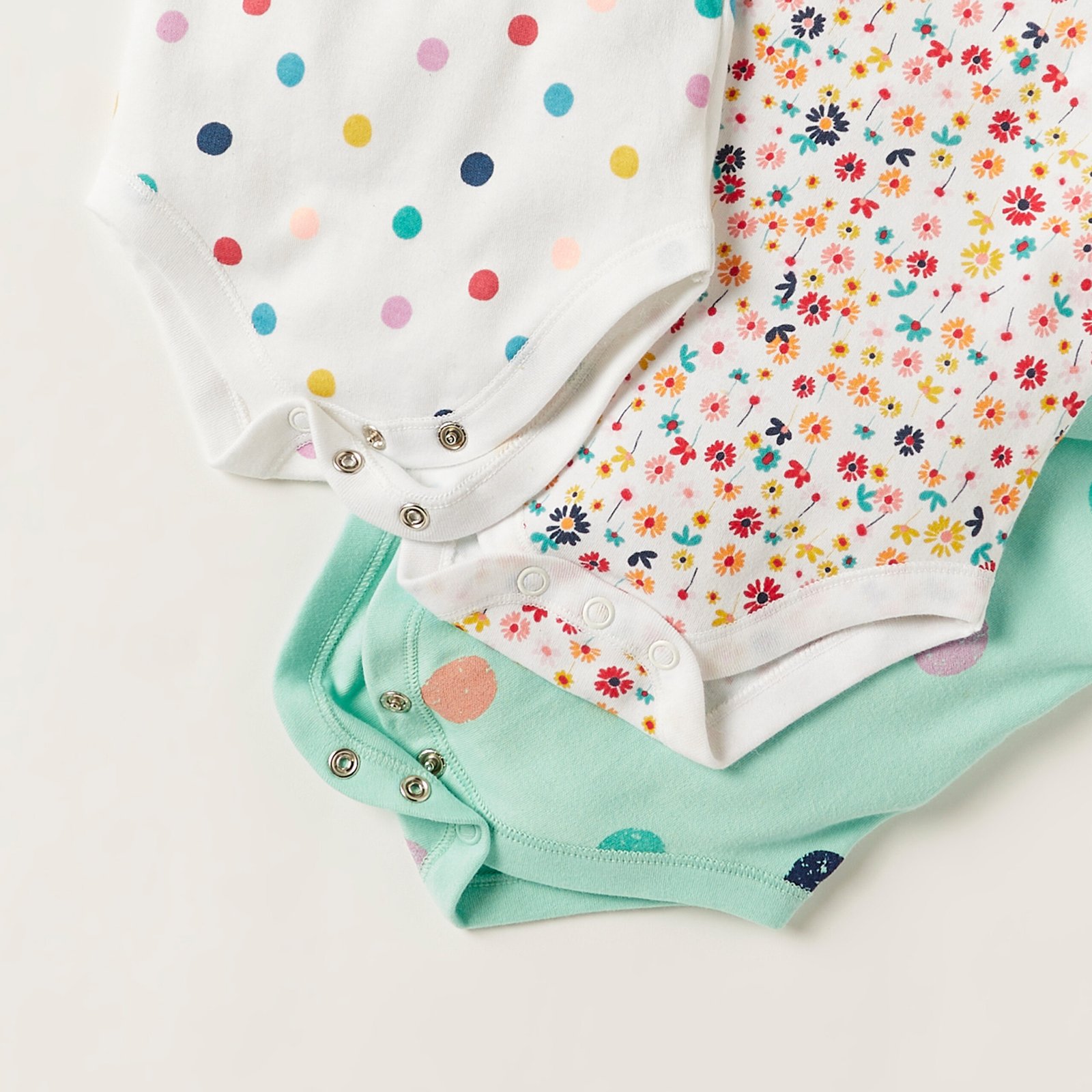 All-Over Printed Bodysuit with Round Neck | Set of 5 - Image 4
