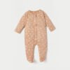 All-Over Floral Print Sleepsuit with Long Sleeves and Snap Button Closure