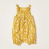 Bunny Print Sleeveless Romper with Button Closure