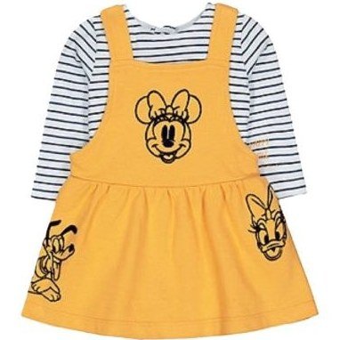 Minnie Mouse Pinafore Dress and Striped Long Sleeves T-shirt