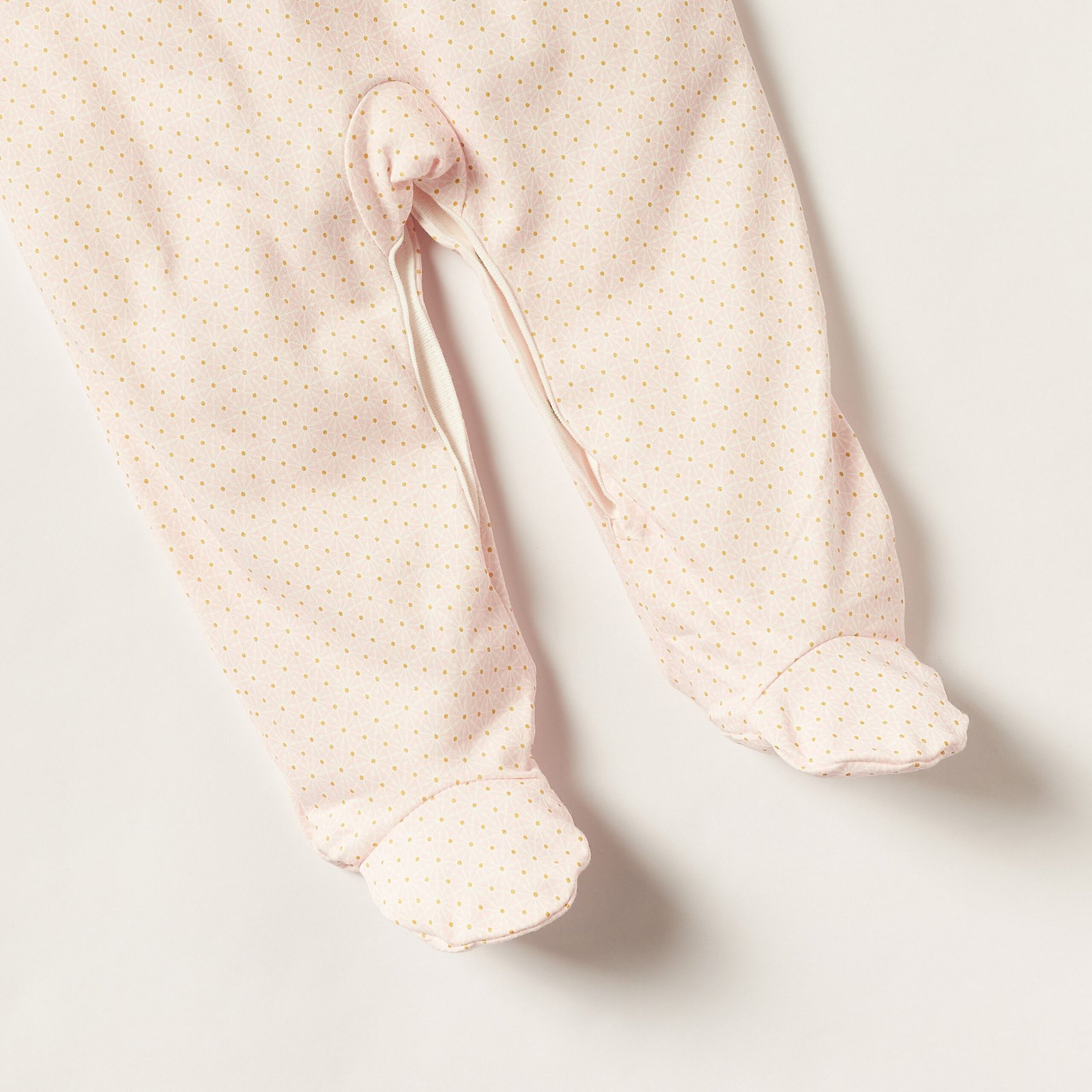 Printed Closed Feet Sleepsuit with Long Sleeves and Ruffles - Image 3