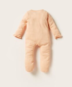 Alternative view of Embroidered Long Sleeves Sleepsuit with Button Closure