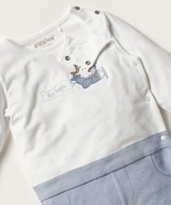 Alternative view of Embroidered Closed Feet Sleepsuit with Long Sleeves