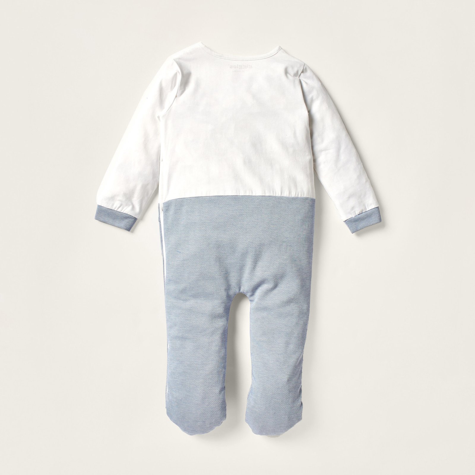 Embroidered Closed Feet Sleepsuit with Long Sleeves - Image 4
