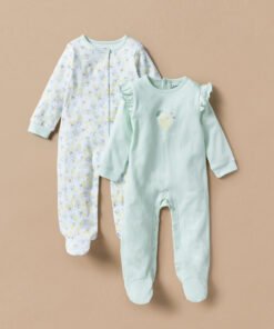 Lemon Print Sleepsuit with Long Sleeves - Set of 2