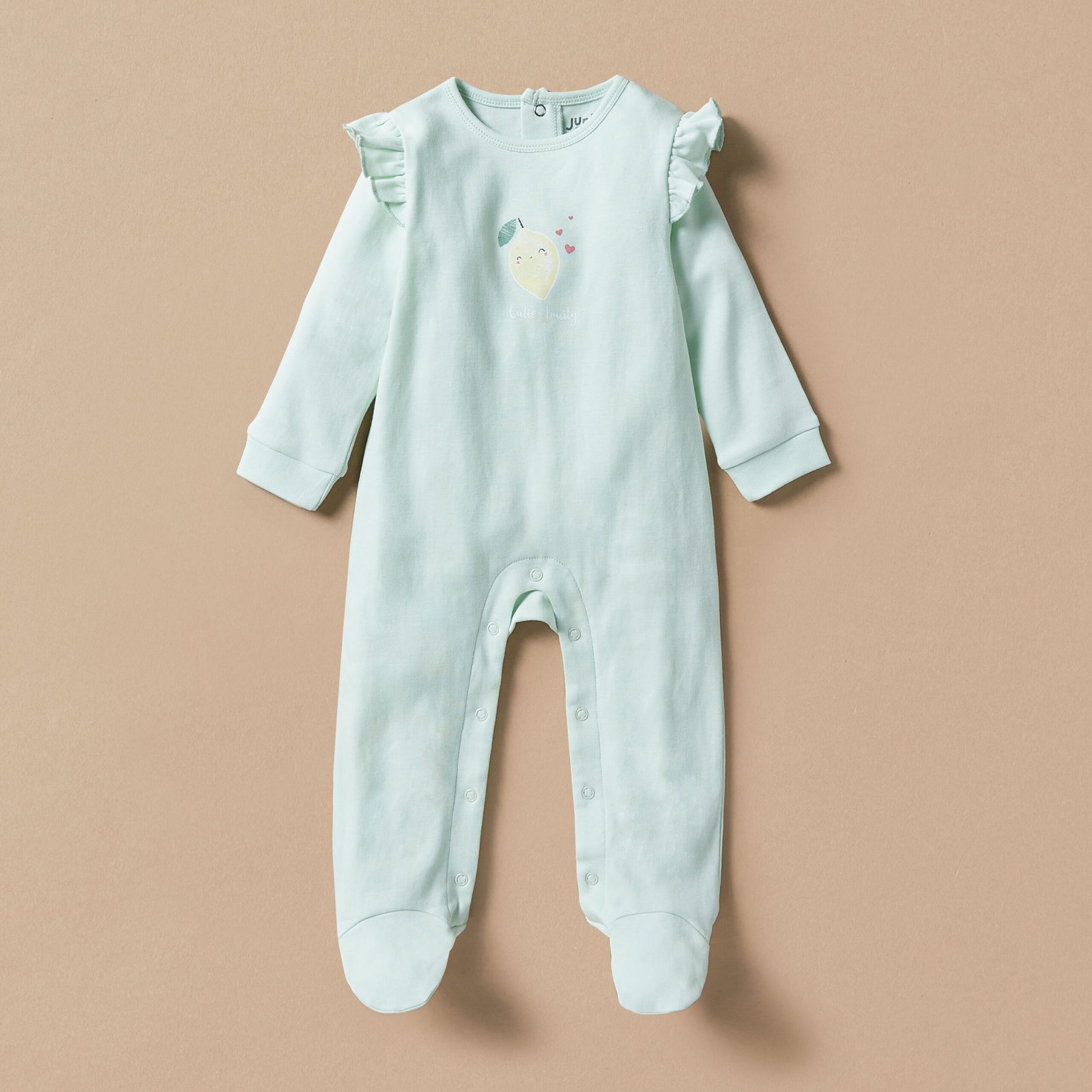 Lemon Print Sleepsuit with Long Sleeves - Set of 2 - Image 3
