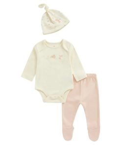 Alternative view of Long Sleeves Bodysuit with Trouser and Cap | 3-Piece Set