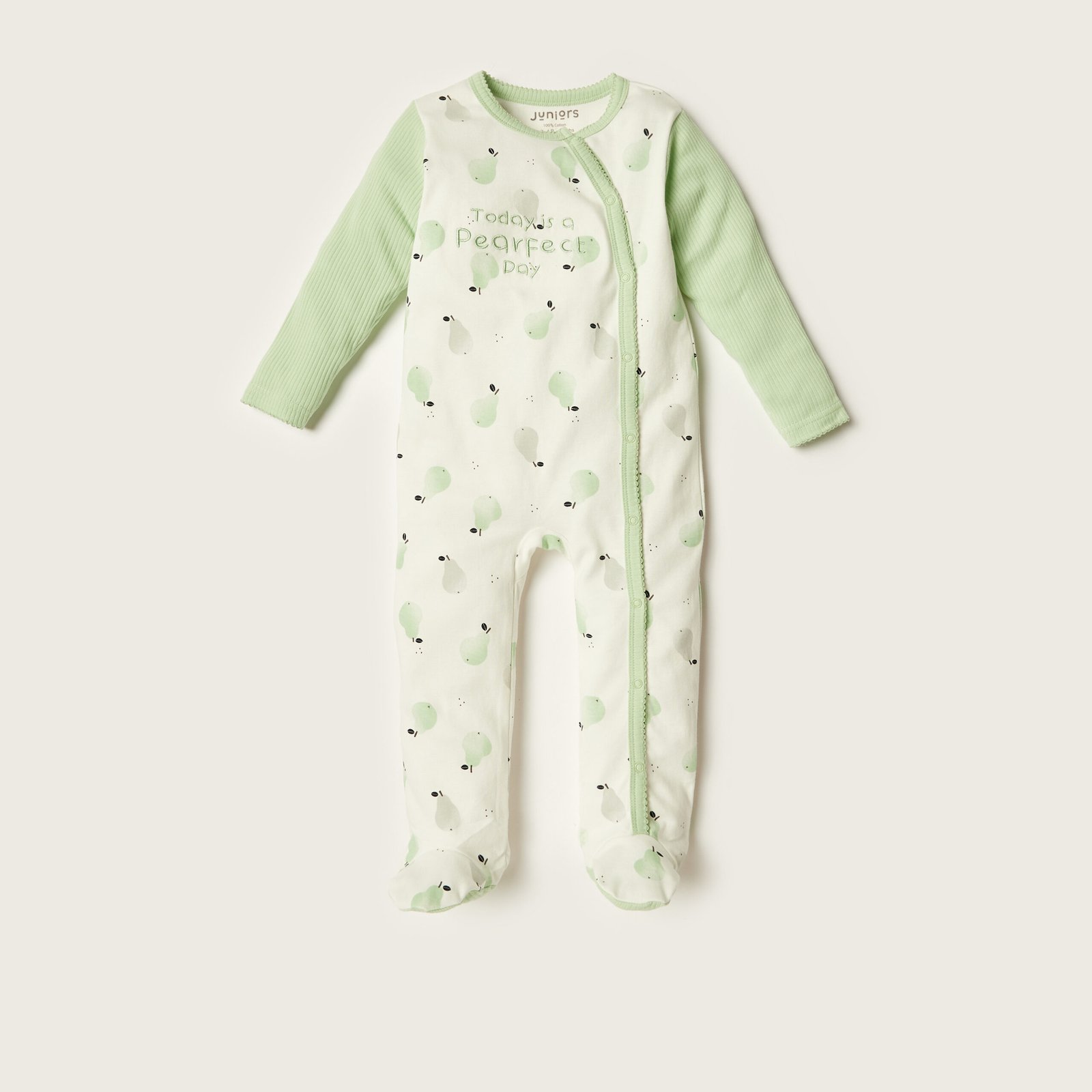 Pear Print Sleepsuit with Long Sleeves