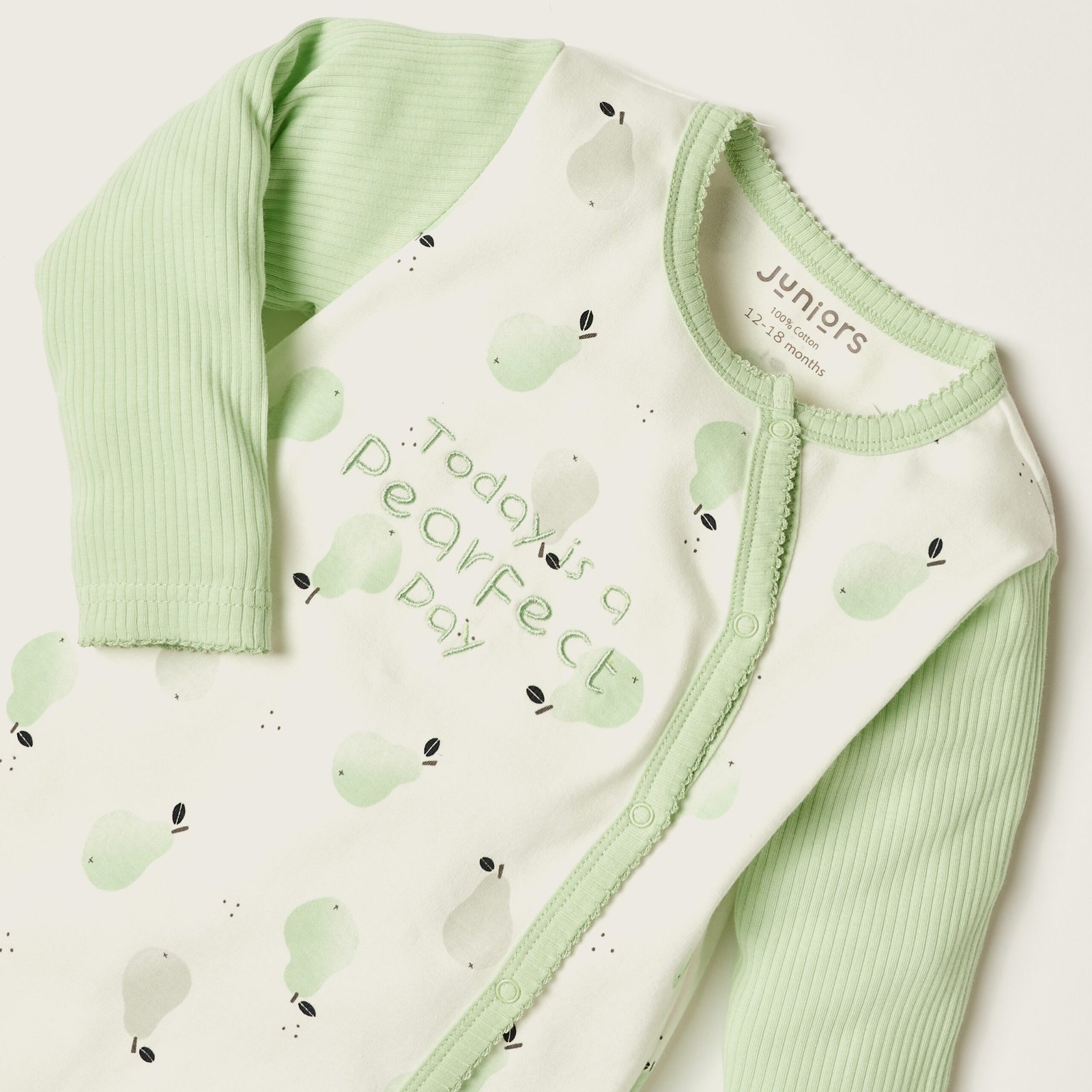 Pear Print Sleepsuit with Long Sleeves - Image 2