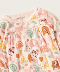Alternative view of All Over Print Closed Feet Sleepsuit with Round Neck and Long Sleeves