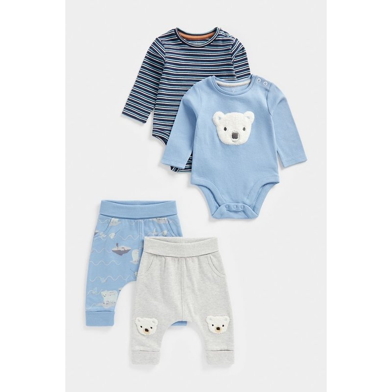 Polar Bear Bodysuits and Joggers | 4-Piece