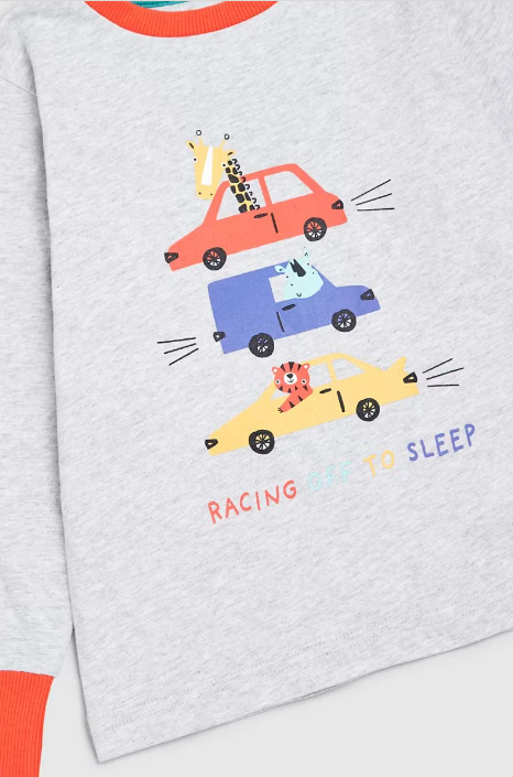 Cars Printed Long Sleeves Shirts and Pyjamas | Set of 2 - Image 3