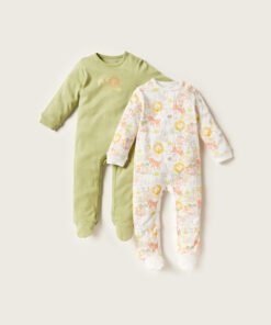 Printed Closed Feet Sleepsuit - Set of 2