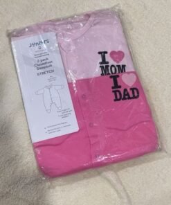 Alternative view of Printed Pink Sleepsuit | Set of 2