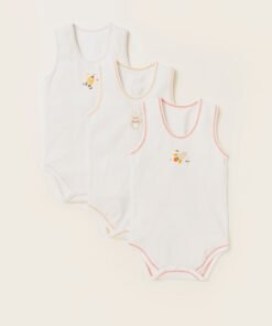Printed Sleeveless Bodysuits | Set of 3